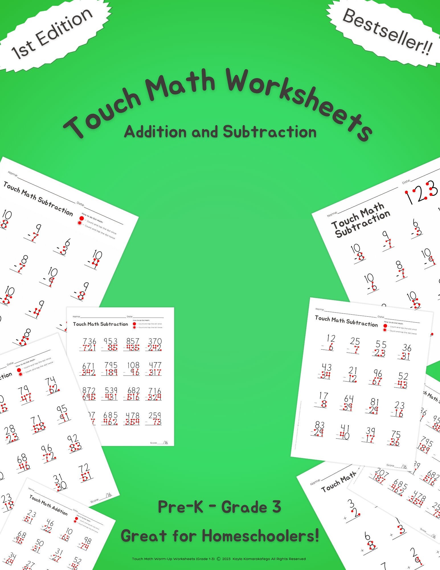 Addition Using Touch Math Touch Math Addition Worksheets Online