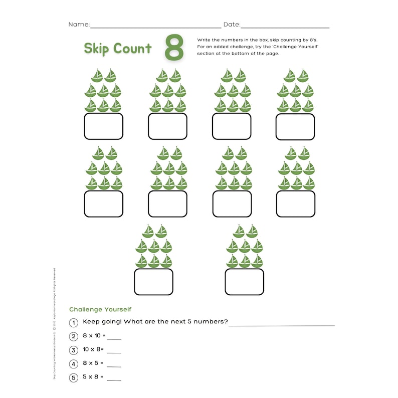 Skip Counting Math Worksheets Digital PDF Download Early Math Education ...