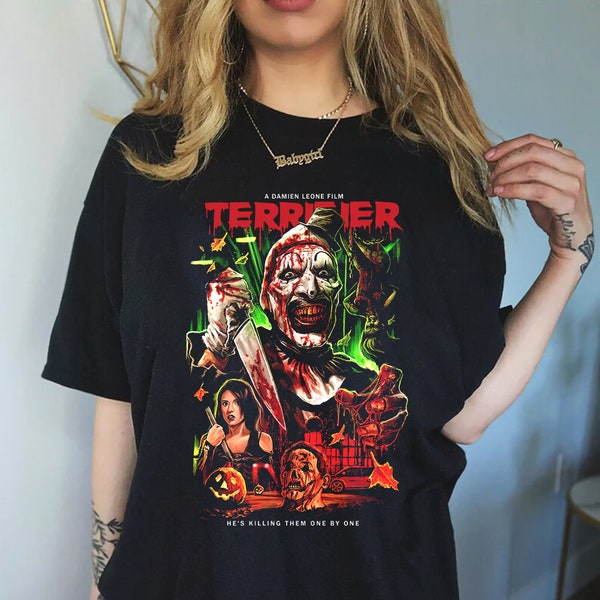 Hell On Shirts Terrifiers Png, Scary Clown Tee, Halloween Png, Horror Movie Png, Halloween Terrifier Png, Horror Film Png