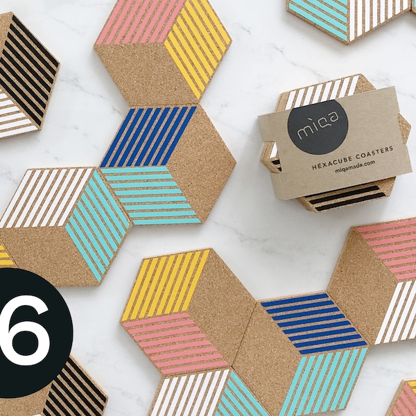 Hexagon Coasters Etsy