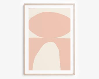 Minimal Shape Printable Wall Art, Abstract Arch Print, Geometric Poster, Blush Pink Abstract Art, Nordic Interior, Matisse, Instant Download