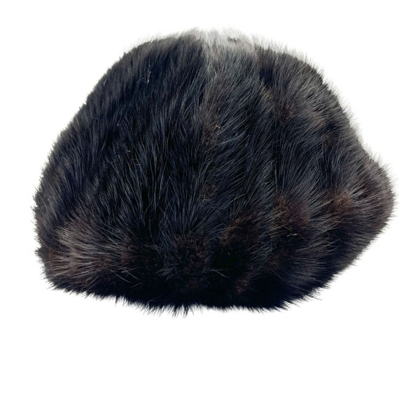 Vintage Styled by Coralie Brown Black Fur Hat Elas
