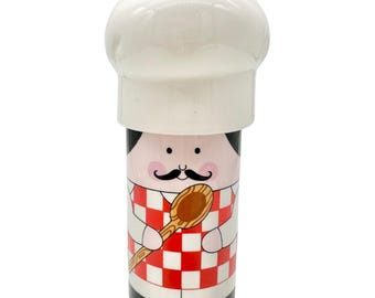 Vintage Chef Keramisk Salt- och Pepparset med Rödrutig Design