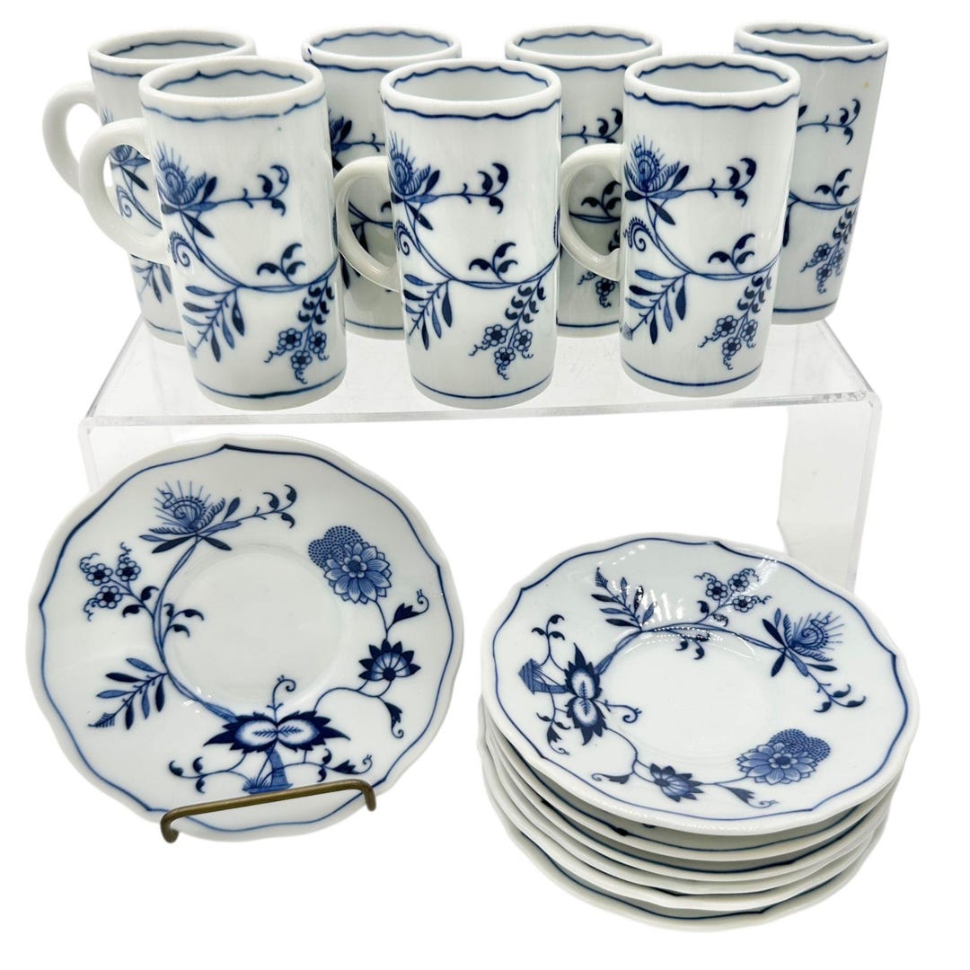Blue Danube Japan Porcelain Demitasse Cups W Saucers Set of 6 Blue ...