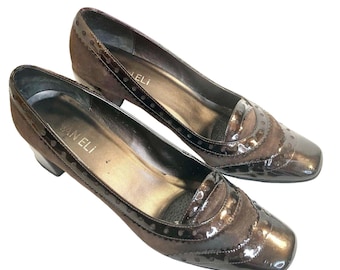 Vintage Van Eli Womens Brown Leather Suede Realyna Tmoro Pumps Size 8.5 N