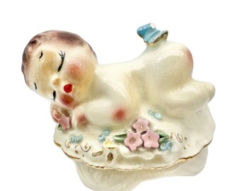 Josef Originals Vintage Figurine Sleeping Beauty 3 x 2.5 x 2 Chipped butterfly