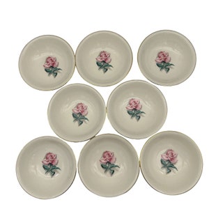 Homer Laughlin Eggshell Nautilus Rhythm Rose China Ciotole per cereali Set di 8 5,5 pollici
