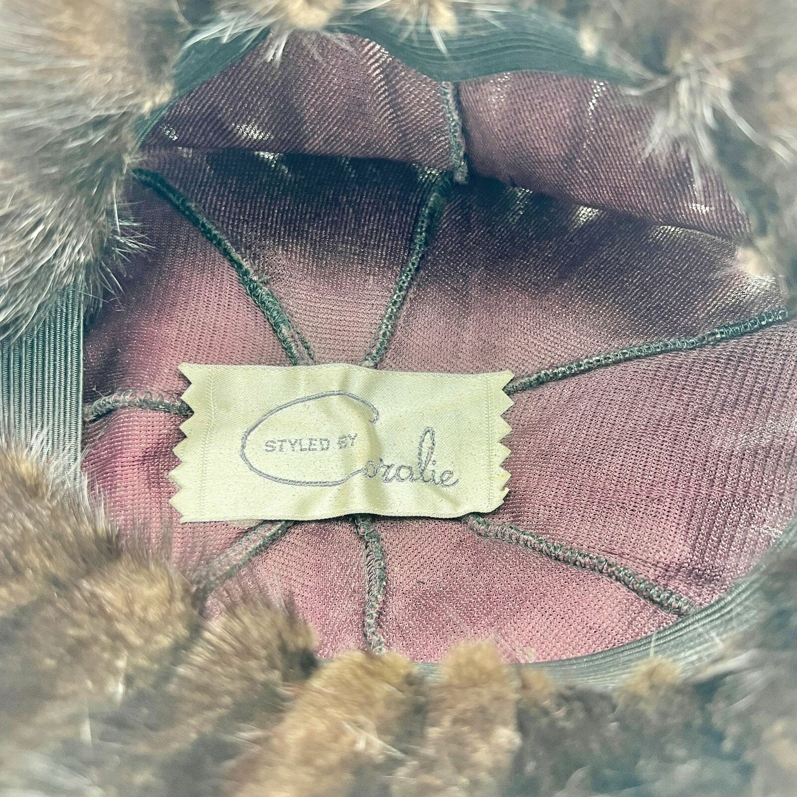 Vintage Mink Headband Styled by  Coralie Vintage Brown Mink Hat by Styled by Coralie - 1950s 1960s  main image 3