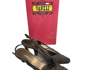Sandalias de tacón con tira trasera VANELi Macee Tmoro Pescafab vintage, color marrón, talla 8 1/2 N
