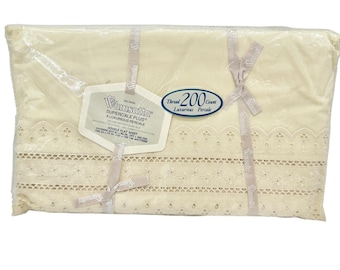 Sábana encimera doble Wamsutta Vintage Supercale Plus de 200 hilos, color crema, 81 x 96 cm