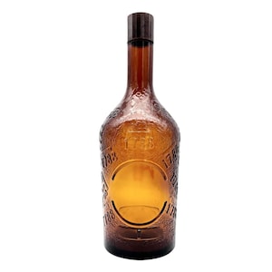 Decorative Bottle 10 x 3 Amber Empty Lid 1788