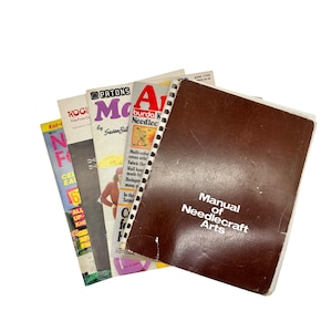 Vintage Needlecraft Books: Manual of Needlecraft Arts, Burda, Patons, Anna, Knit Patterns (1982-1986)