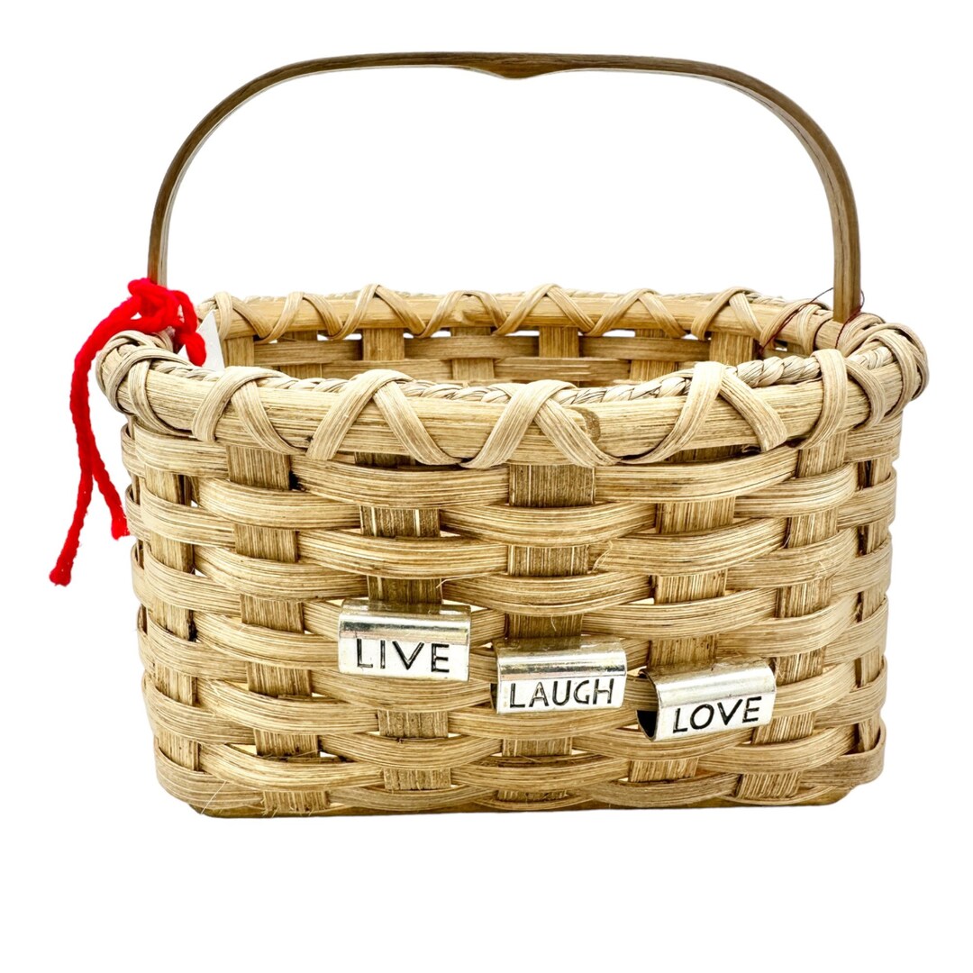 Handmade Reed Basket: Live Laugh Love Metal Accents, Wood Handle - Etsy