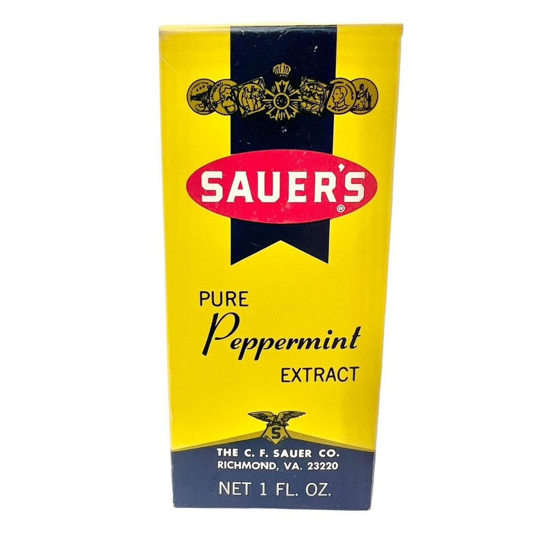Vintage Sauer's Pure Peppermint Extract NIB 1 Fl Oz Etsy