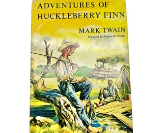 Vintage 1954 Adventures of Huckleberry Finn Mark Twain Hardcover Dust Jacket