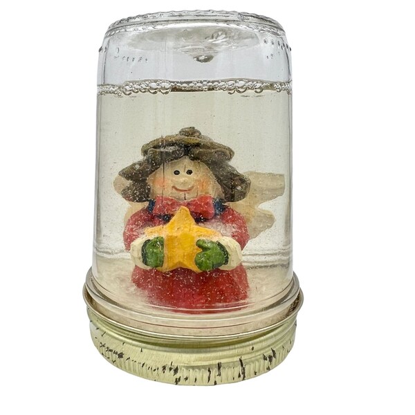 Handcrafted Christmas in a Jar 4 x 3 Christmas Angel in Snow