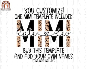 Customizable Mini PNG templates, 1 template with space for you to add names. Font not included!