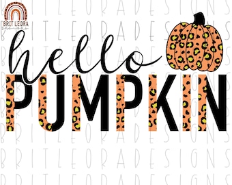 Hello Pumpkin PNG, instant digital download, sublimation design, fall clipart