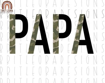 Camo Papa PNG, police divisée Camo, téléchargement numérique instantané, conception de sublimation, grand-père png, conception de Tshirt papa