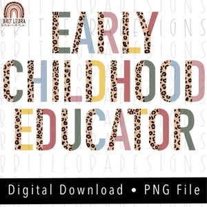 Leopard and boho Early childhood educator PNG, Leopard and boho, instant digital download, sublimation design,