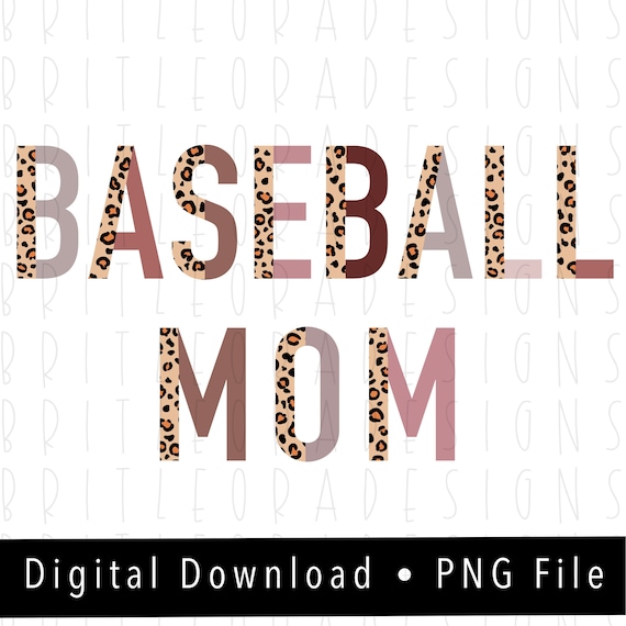 Leopard Baseball Mom PNG Digital Download
