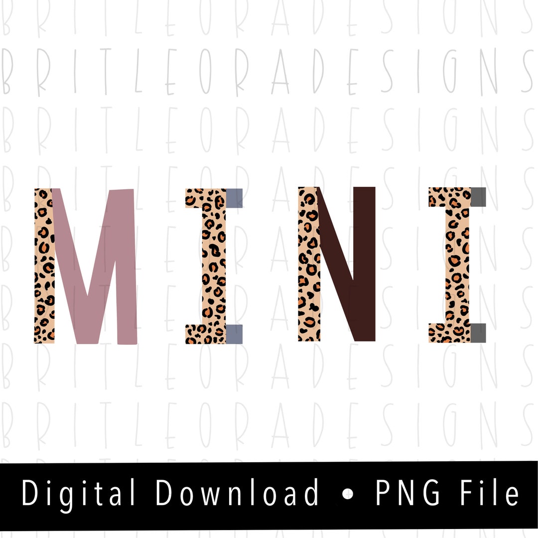 Pink and Leopard MINI PNG, Instant Digital Download, Sublimation Design ...