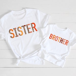 Bruder und Schwester PNGs, Leopard und Boho, sofortiger digitaler Download, Sublimation Design, Sonnenuntergang Palette, Schwestern Shirts