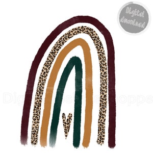 Cheetah Print rainbow png | clipart | leopard print rainbow png graphic | printable animal print rainbow png | rainbow png | hand drawn