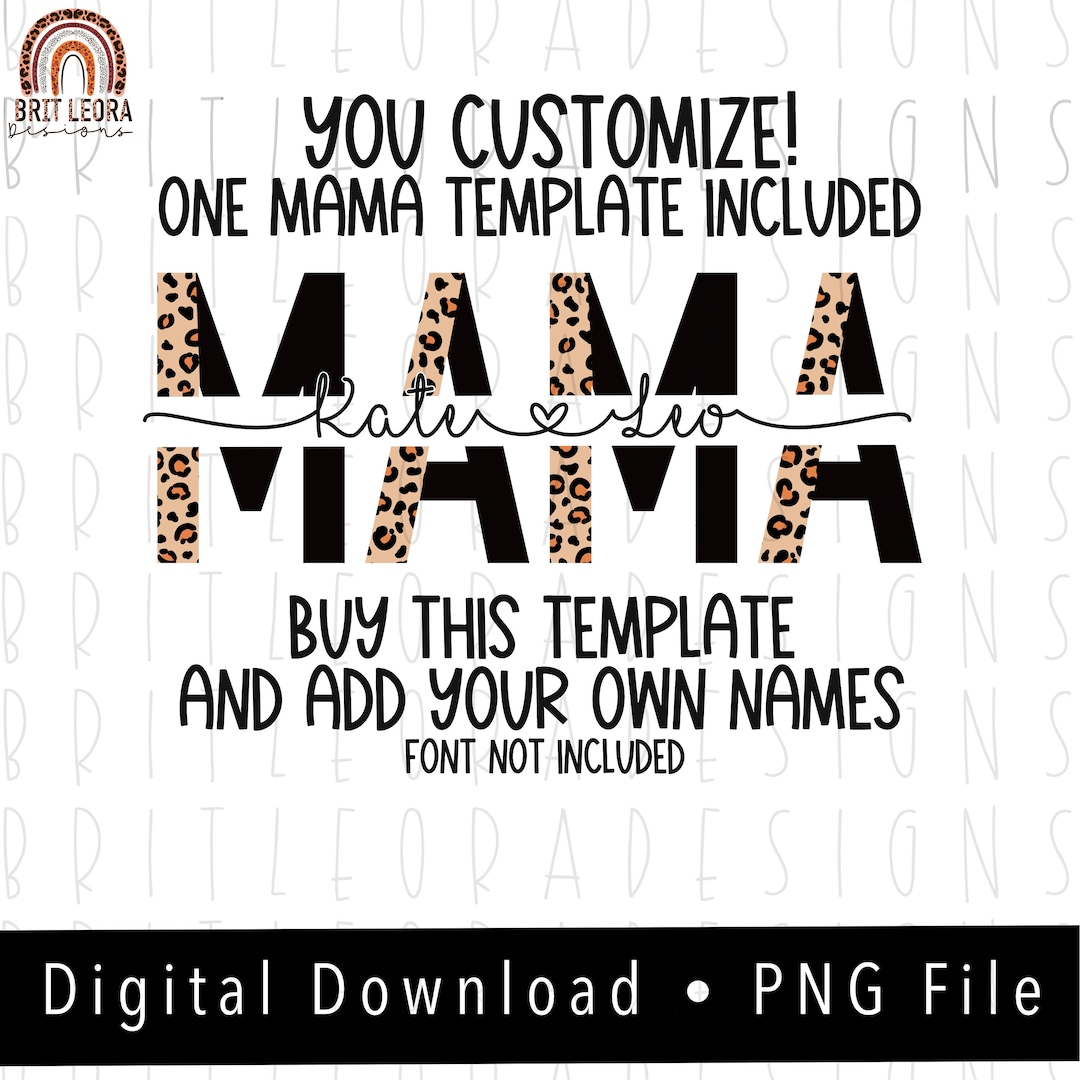 Customizable Mama PNG Templates, 1 Template With Space for You to Add ...
