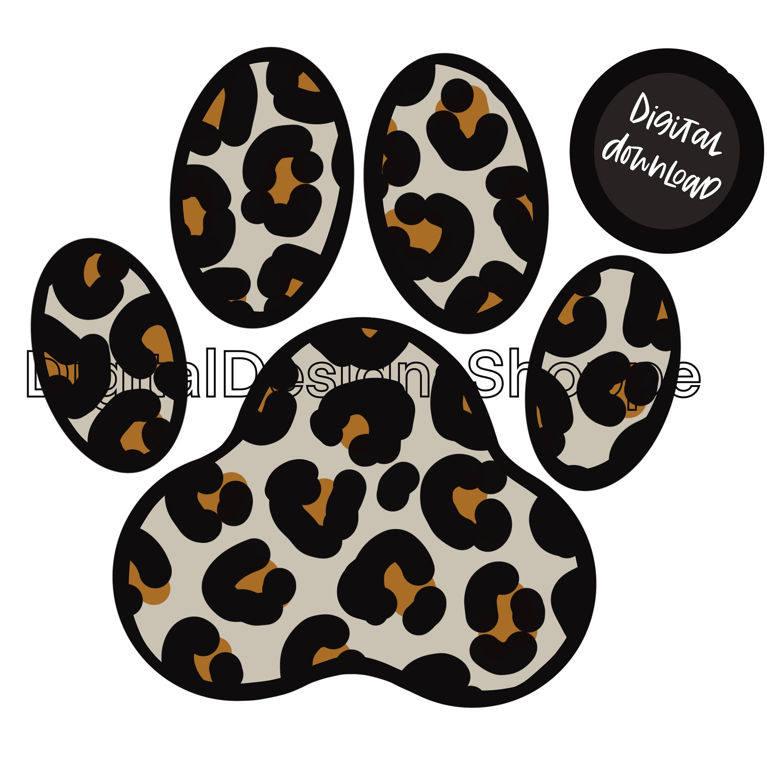 Leopard Print Paw Print Digital Download Png Transparent File - Etsy