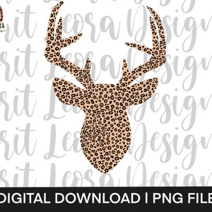 Hirsch Mount Leopard PNG, digitaler Download, Jagd png, Jäger Clipart, JagdLeben Sublimation, Hirsch Design, Jagd Saison png, Hirsch png