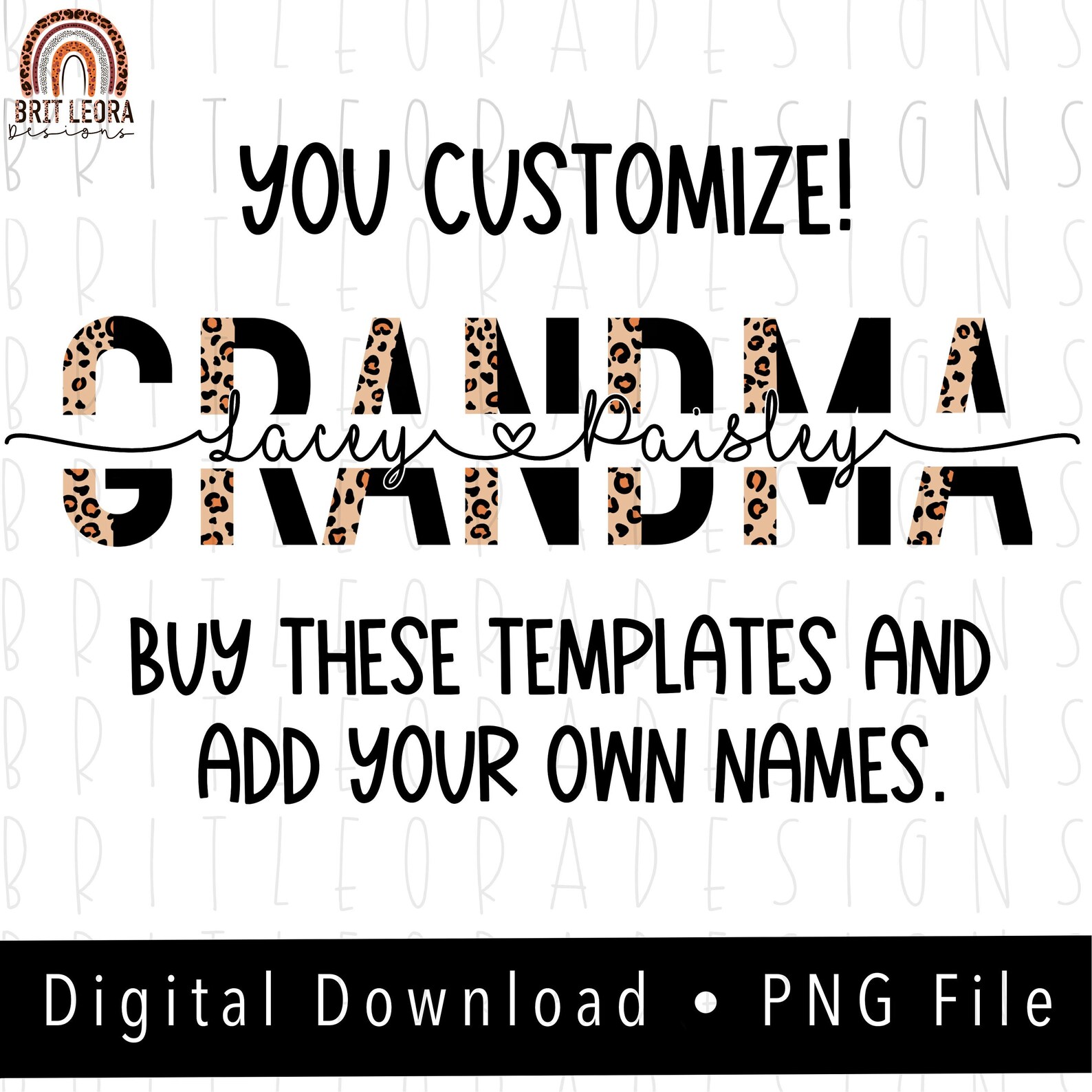 Customizable Grandmother PNG Templates 5 Common Grandma - Etsy