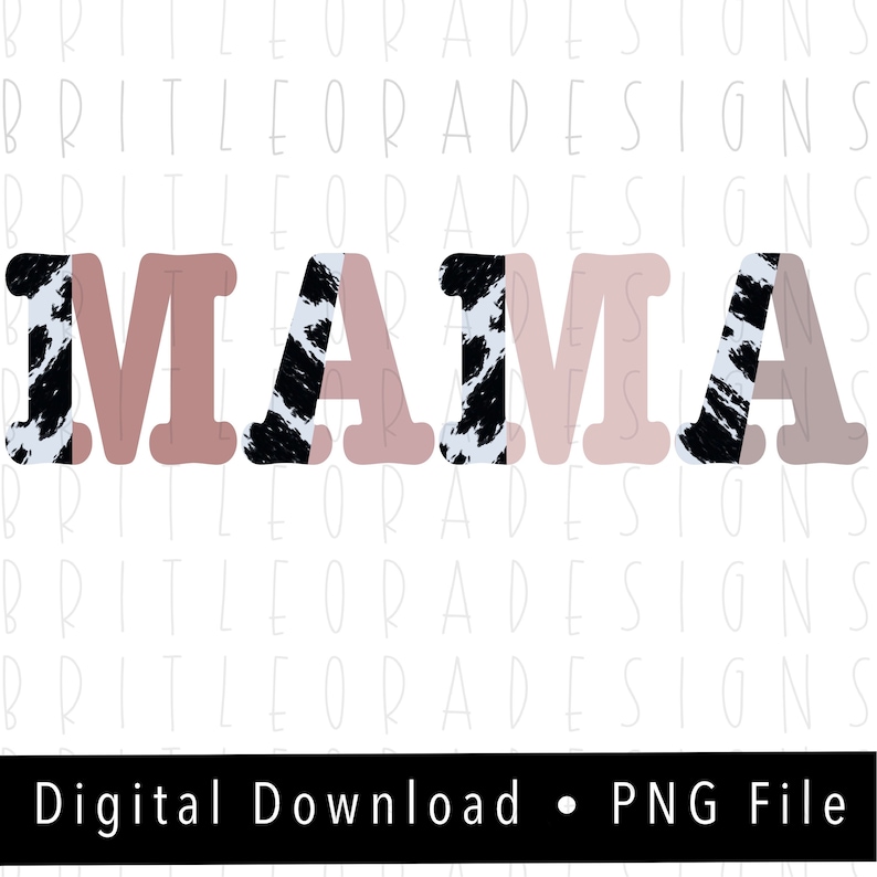 Pink and Cow Print MAMA PNG Instant Digital Download - Etsy