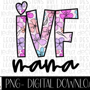IVF MAMA PNG, leopardo rosa y floral he mama sublimación, descarga digital instantánea, diseño de sublimación mama, sublimación infertilidad png