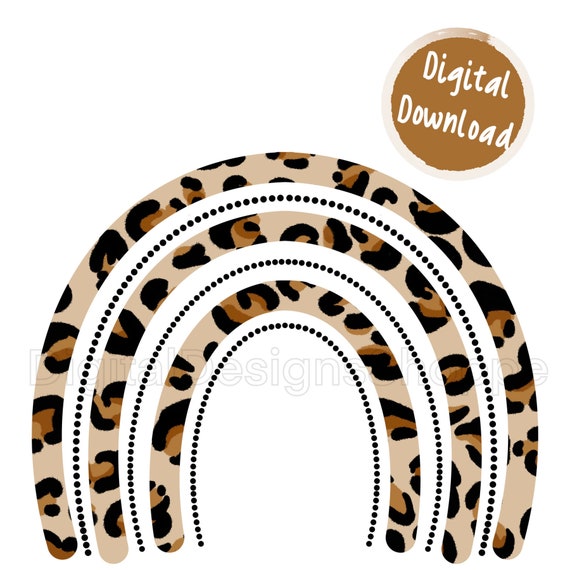 Cheetah Print Rainbow Graphic | Digital clipart | PNG | cheetah print png | leopard print rainbow png | animal print rainbow | hand drawn