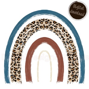 Cheetah Print Rainbow Clipart | Instant Download | Leopard print graphic | animal print transparent rainbow | png |