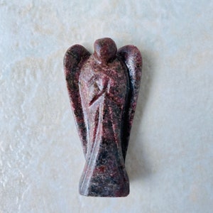 2 Inches Ruby Angel big size Crystal Agate Angel Guardian Angel Natural Carved Statue Gift Angel