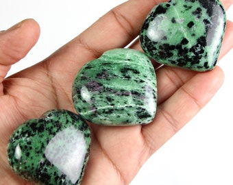 Ruby Zoisite Gemstone Heart, Crystal Collection (40-50mm)