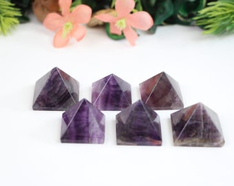 Amethyst Crystal Pyramid, Healing Stone, Crystal Grid
