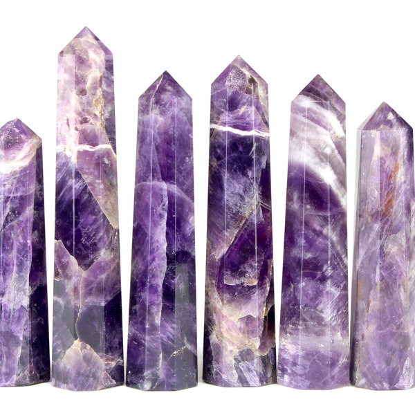 Amethyst Crystal Towers, Eight-Sided pyramid tower, Amethyst Crystal Wands healing tower