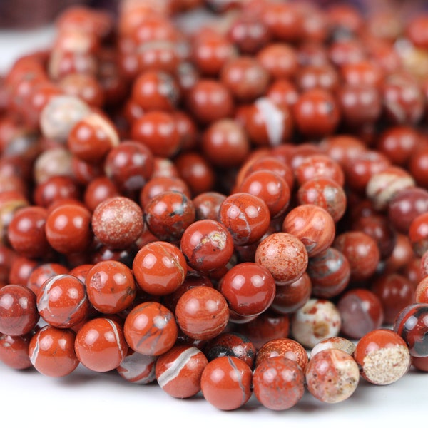 Red Jasper Gemstone Beads, round 8 mm Red Jasper beads 15 inches strand, High Quality Natural Red Jasper Crystal Beads