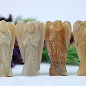 Honey Calcite Angel, Honey Calcite Crystal Angel, Guardian Angel, Natural Carved Angel