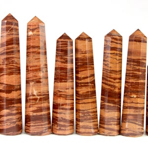 Brown Jasper Crystal Towers, Eight-Sided pyramid tower, Brown Jasper Crystal Wands healing tower