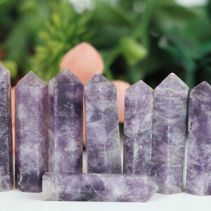 Lepidolite Crystal Tower Point, Lepidolite Healing crystal tower, Lepidolite terminated crystal points
