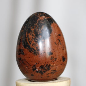 Uovo Di Cristallo Ossidiana Di Mogano - 48 Mm, Pietra Protettiva Per Meditazione - Foto 6