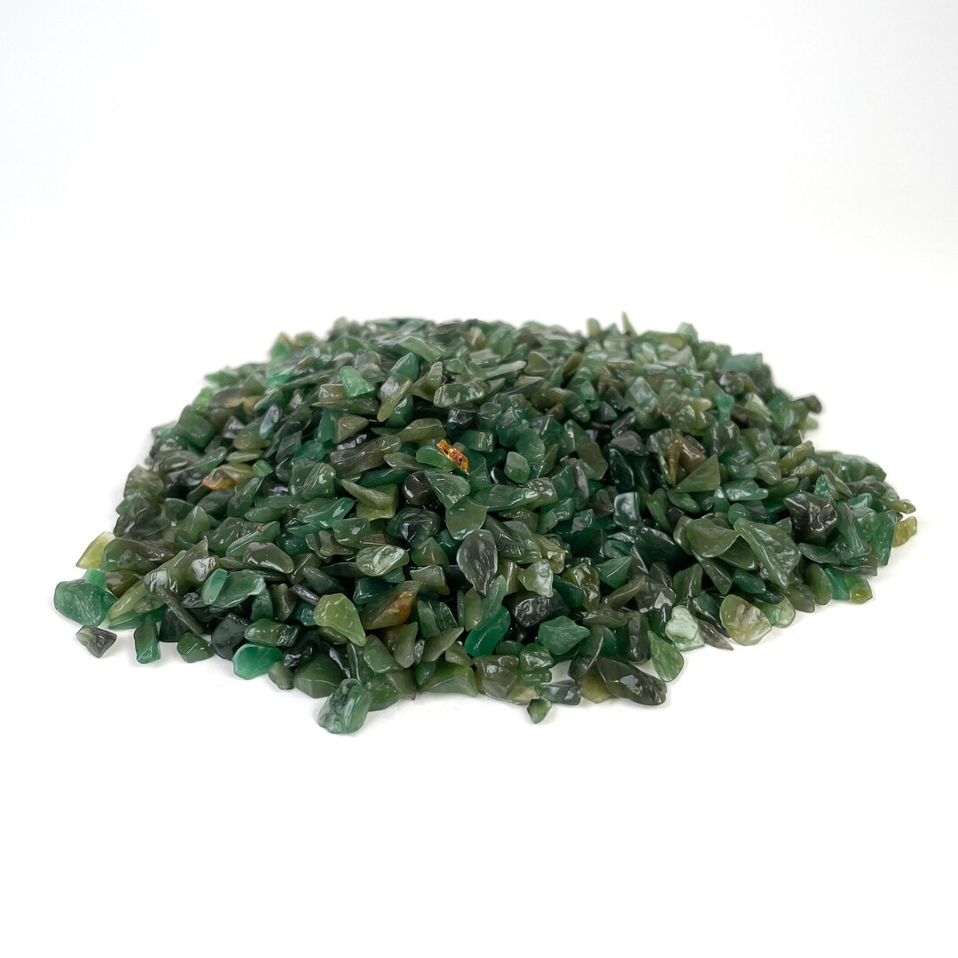 Green Jade Crystal Chips, Green Jade Mini Tumbled Stone, Polished