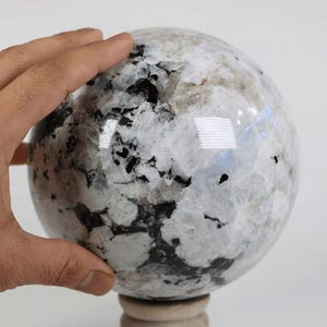 Rainbow Moonstone Crystal Sphere, Healing Crystal Moonstone Ball, Extra Large Crystal Sphere