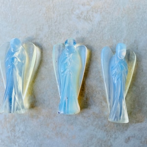 2 Inches Opalite Angel big size Crystal Agate Agate Angel Guardian Angel Natural Carved Statue Gift Angel