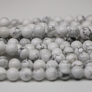 Howlite Gemstone Beads, Howlite round 8 mm beads 15 inches strand, High Quality Howlite Natural Crystal Beads