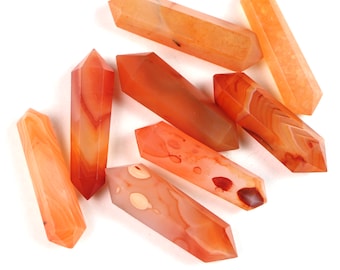 Carnelian Crystal Tower Double terminated Point, Carnelian Double points crystal, CarnelianHealing crystal tower, terminated crystal points